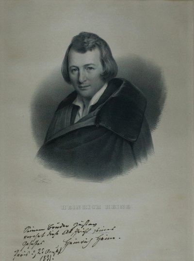 Portret van de dichter Heinrich Heine 1797-1856, 1839 door Julius Giere