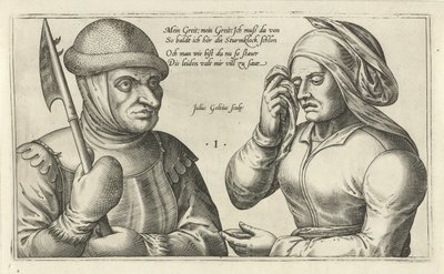 Afscheid van een soldaat door Julius Goltzius