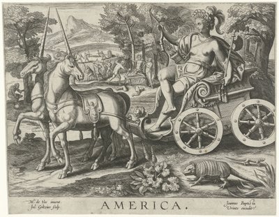 Amerika door Julius Goltzius