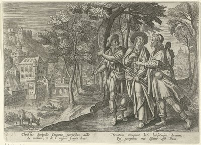 Emmaüsgangers door Julius Goltzius