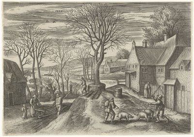 Februari (titel op object) door Julius Goltzius