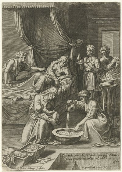 Geboorte van de maagd Maria door Julius Goltzius