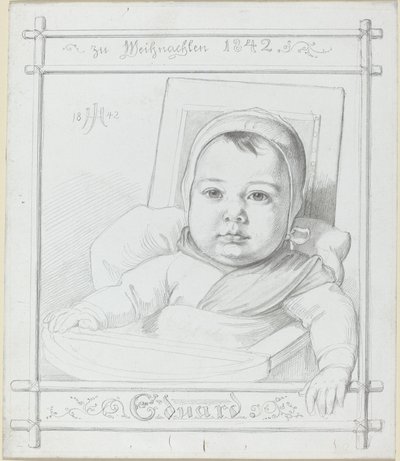 Eduard, de Zuigeling van de Kunstenaar door Julius Hubner