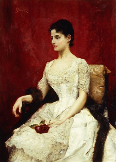 Karmozijnrode Rozen en Kant, 1887 door Julius Leblanc Stewart