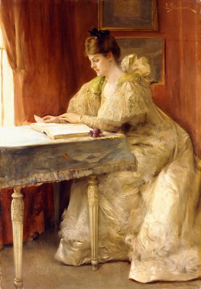 Portret van een dame door Julius Leblanc Stewart