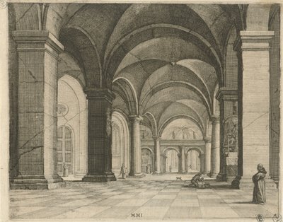 Kerkinterieur Perspectivische voorstellingen (series title) door Julius Milheuser