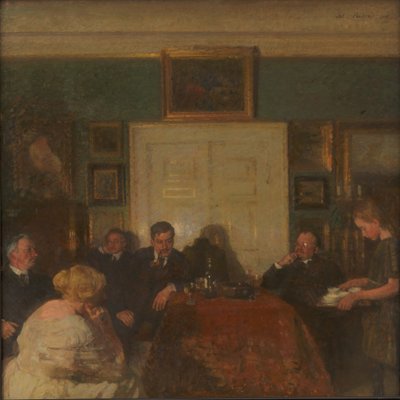 Een feest in het huis van de kunstenaar door Julius Paulsen