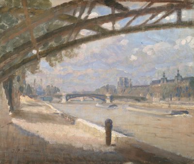 Onder de Pont des Arts, Parijs. Middag door Julius Paulsen