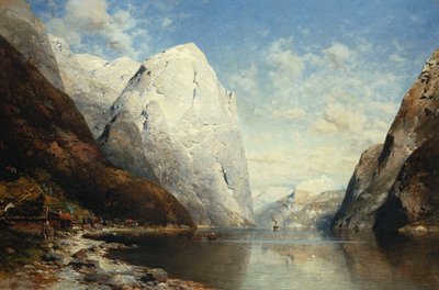 Een Noors fjord door Julius Rose