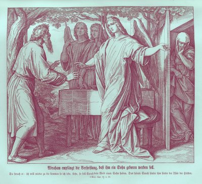Abraham hoort dat Sara een zoon zal baren door Julius Schnorr von Carolsfeld