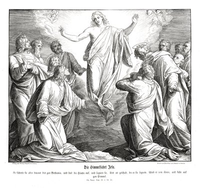Hemelvaart van Christus, Evangelie van Lucas door Julius Schnorr von Carolsfeld