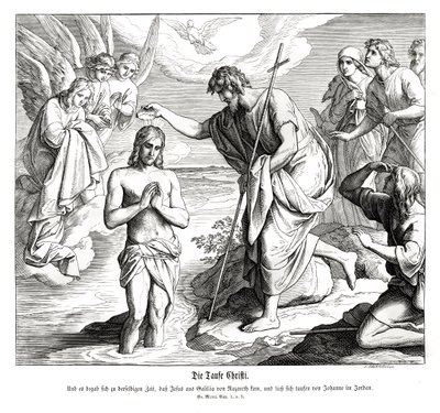 Doop van Christus, Evangelie van Marcus door Julius Schnorr von Carolsfeld
