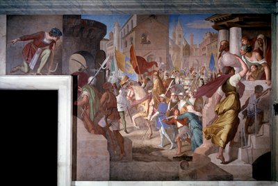Karel de Grote en zijn leger in Parijs door Julius Schnorr von Carolsfeld