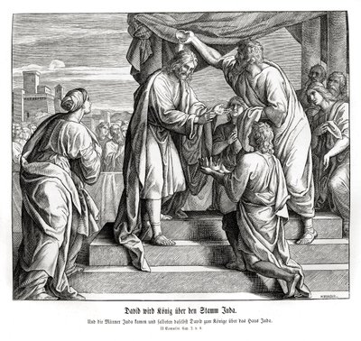 David wordt koning van Juda, 2 Samuel door Julius Schnorr von Carolsfeld