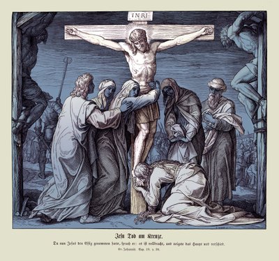 Dood van Jezus aan het kruis, Evangelie van Johannes door Julius Schnorr von Carolsfeld