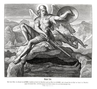 De dood van Mozes, Deuteronomium door Julius Schnorr von Carolsfeld