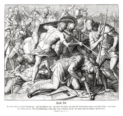De dood van Saul door Julius Schnorr von Carolsfeld