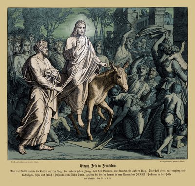 Intocht van Jezus in Jeruzalem, Evangelie van Matteüs door Julius Schnorr von Carolsfeld