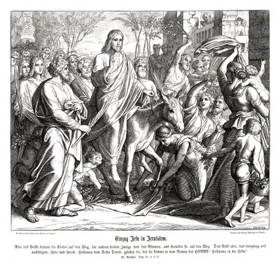 Intocht van Jezus in Jeruzalem door Julius Schnorr von Carolsfeld