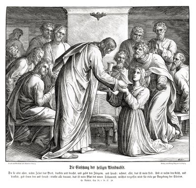Eucharistie, Evangelie van Matteüs door Julius Schnorr von Carolsfeld