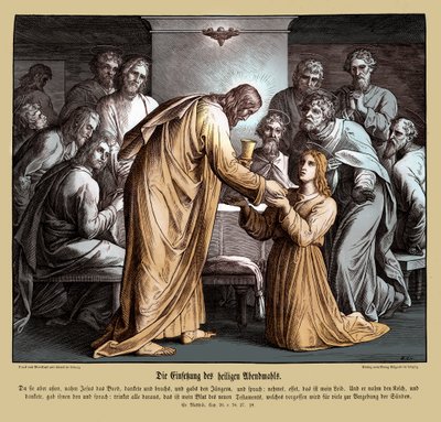 Eucharistie, Evangelie van Matteüs door Julius Schnorr von Carolsfeld