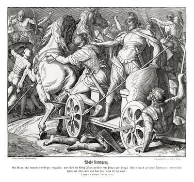 De val van Achab door Julius Schnorr von Carolsfeld