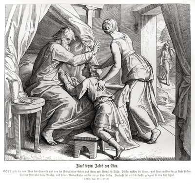 Isaak zegent Jakob in plaats van Esau, Genesis door Julius Schnorr von Carolsfeld