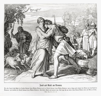 Jakob en Rachel bij de bron, Genesis door Julius Schnorr von Carolsfeld