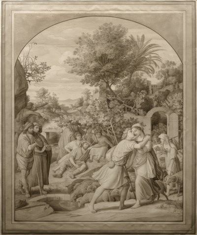 Jakob en Rachel bij de bron door Julius Schnorr von Carolsfeld