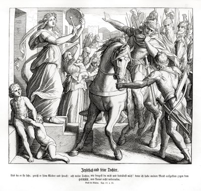 Jefta en zijn dochter, Rechters door Julius Schnorr von Carolsfeld