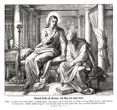 Jezus en Nicodemus, Evangelie van Johannes door Julius Schnorr von Carolsfeld