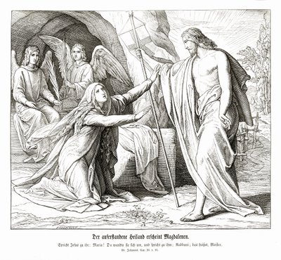 Jezus verschijnt aan Maria Magdalena, Evangelie van Johannes door Julius Schnorr von Carolsfeld