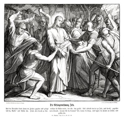 Het verraad van Jezus, Evangelie van Matteüs door Julius Schnorr von Carolsfeld