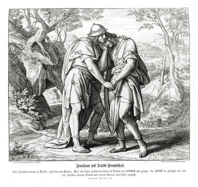 De vriendschap van Jonathan en David door Julius Schnorr von Carolsfeld