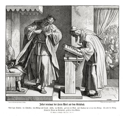 Josia hoort het woord van de wet, 2 Koningen door Julius Schnorr von Carolsfeld
