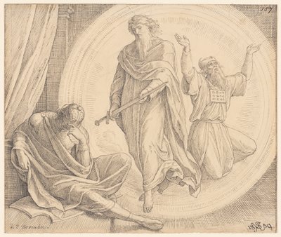 Judas Makkabeüs aanschouwt een visioen door Julius Schnorr von Carolsfeld