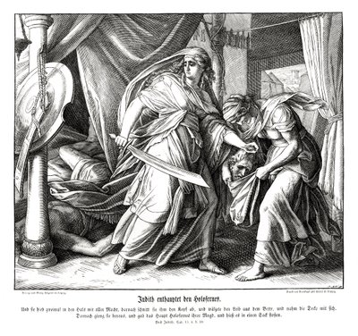 Judith onthoofdt Holofernes, boek van Judith door Julius Schnorr von Carolsfeld