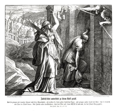 Judith keert terug naar haar volk, boek van Judith door Julius Schnorr von Carolsfeld