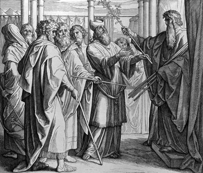 De staf van Aäron door Julius Schnorr von Carolsfeld