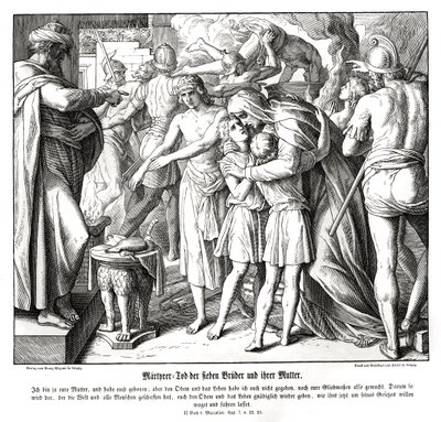 Martelaarschap van de zeven zonen, 2 Makkabeeën door Julius Schnorr von Carolsfeld