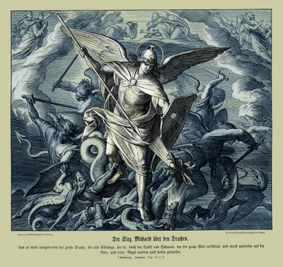 Michaëls overwinning op de draak, Openbaring door Julius Schnorr von Carolsfeld