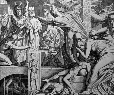 Mozes en de farao door Julius Schnorr von Carolsfeld