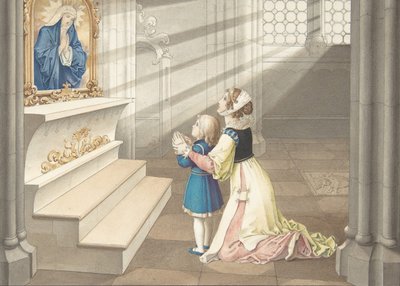 Moeder en Dochter in Gebed, ca. 1811-17 door Julius Schnorr von Carolsfeld