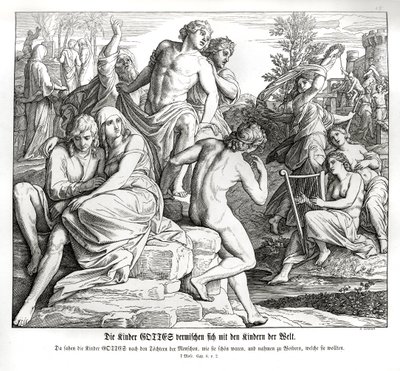 Vermenigvuldiging van de mens, Genesis door Julius Schnorr von Carolsfeld