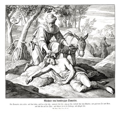 Parabel van de barmhartige Samaritaan, Evangelie van Lucas door Julius Schnorr von Carolsfeld