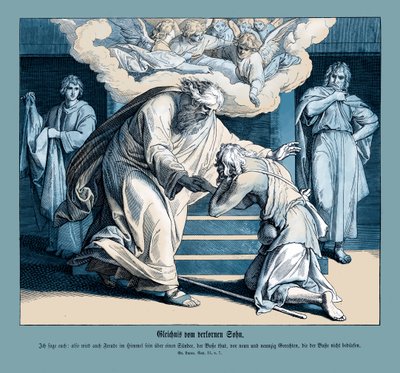 Parabel van de barmhartige Samaritaan, Evangelie van Lucas door Julius Schnorr von Carolsfeld