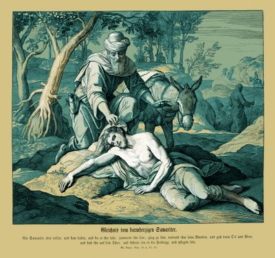 Parabel van de barmhartige Samaritaan, Evangelie van Lucas door Julius Schnorr von Carolsfeld