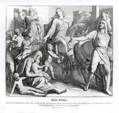 Farao maakt Jozef een leider over Egypte, Genesis door Julius Schnorr von Carolsfeld