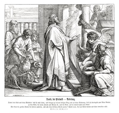 Psalmen - aanbidding door Julius Schnorr von Carolsfeld
