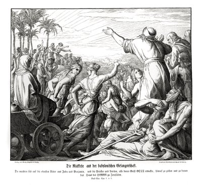 Terugkeer uit Babylon, Ezra door Julius Schnorr von Carolsfeld